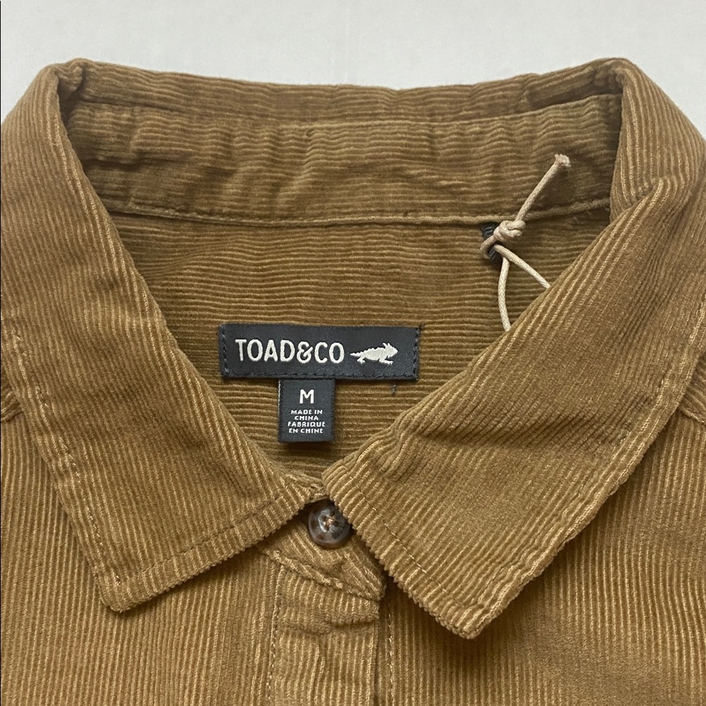 NWT TOAD & CO Scouter Cord Long Sleeve Button Up Shirt In‎ Honey Brown - Picture 5 of 12